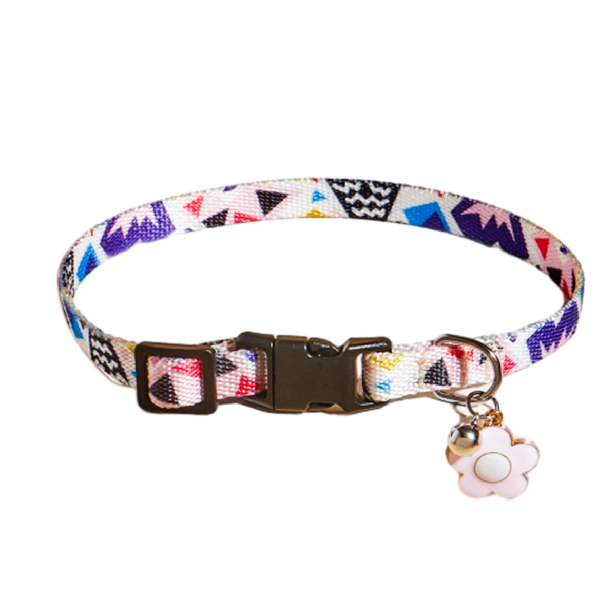 Charm- und Glockenhalsband mit buntem Graffiti-Druck, verstellbares Haustierhalsband, neues Design, modischer Halsring für Katzen und Hunde, Anti-Flucht-Schlaufe – Detail 16