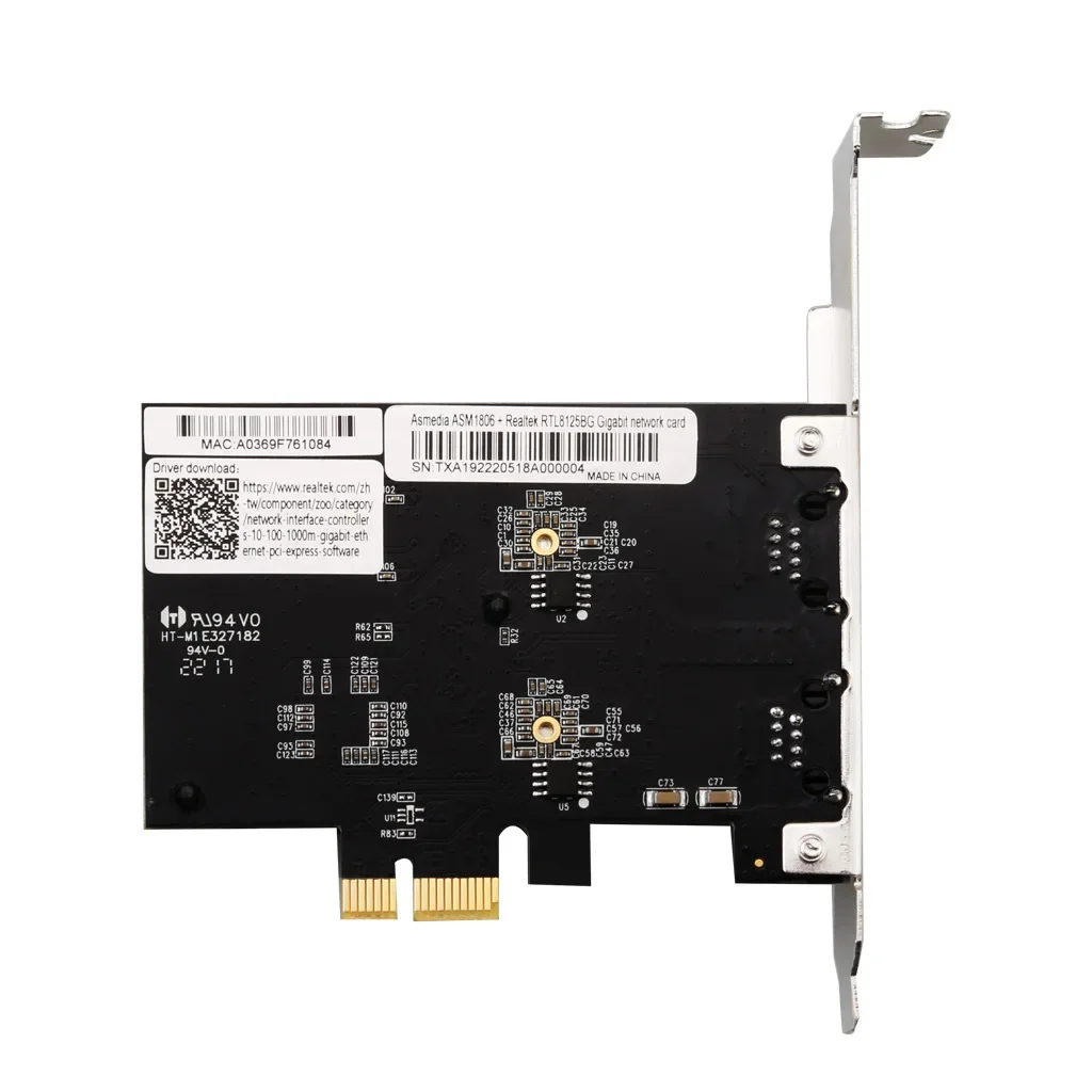 Gigabitowa karta sieciowa 2,5 GBase-T z 2 portami 2500 Mb/s PCIe 2,5 gb Karta Ethernet RJ45 Karta kontrolera LAN