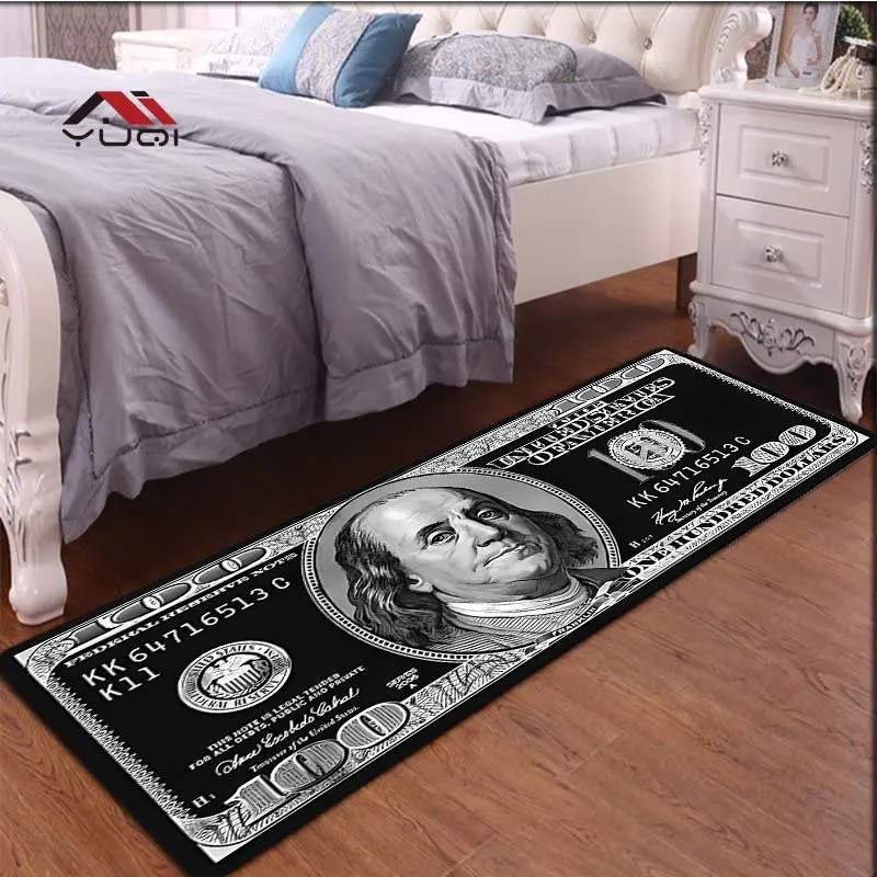 3D Printing Dollar Money Rug for Bedroom Living Room Carpet for Kitchen Floor Mats Home Decor Non-Slip Floor Pad Rug 10 Sizes