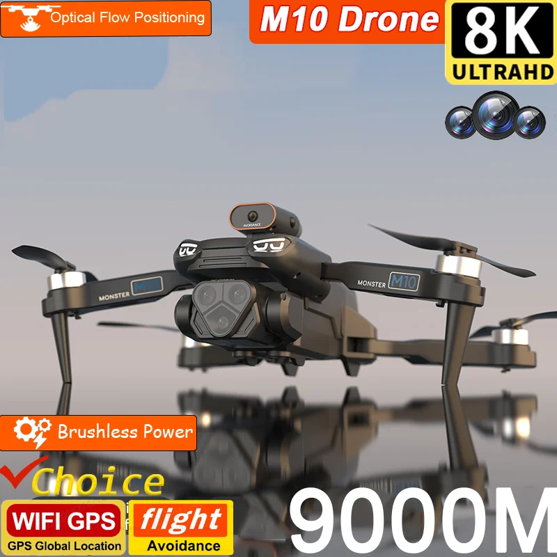 M10 Drone 8k 20km Professional M9 Foldable Quadcopter with Camera Drone 4K 10Km Helicopter Aerial Photography Obstacle Avoidance