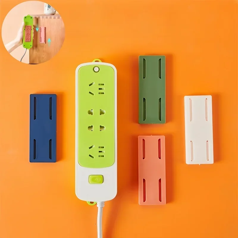 壁取り付けソケットホルダーフィクサーパッチ自己粘着電源ソケットストリップフィクサーパンチフリープラグソケットオーガナイザーホームオフィス用