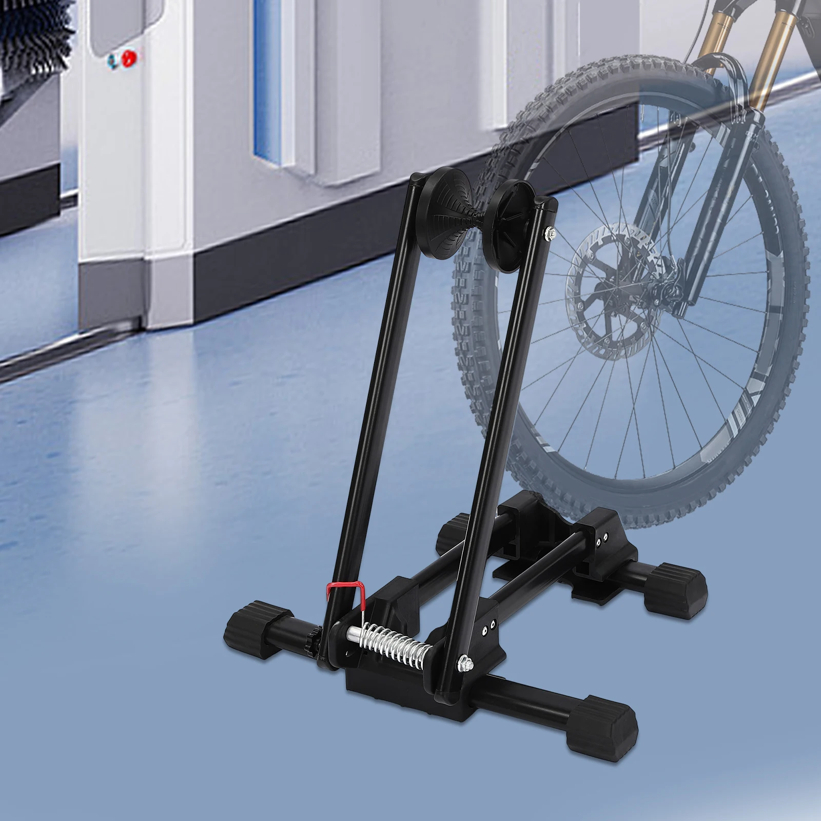 

Portable Double Pole Parking Practical for Packing Various Bicycles and Mountain Bikes Foldable Bicycle Stand