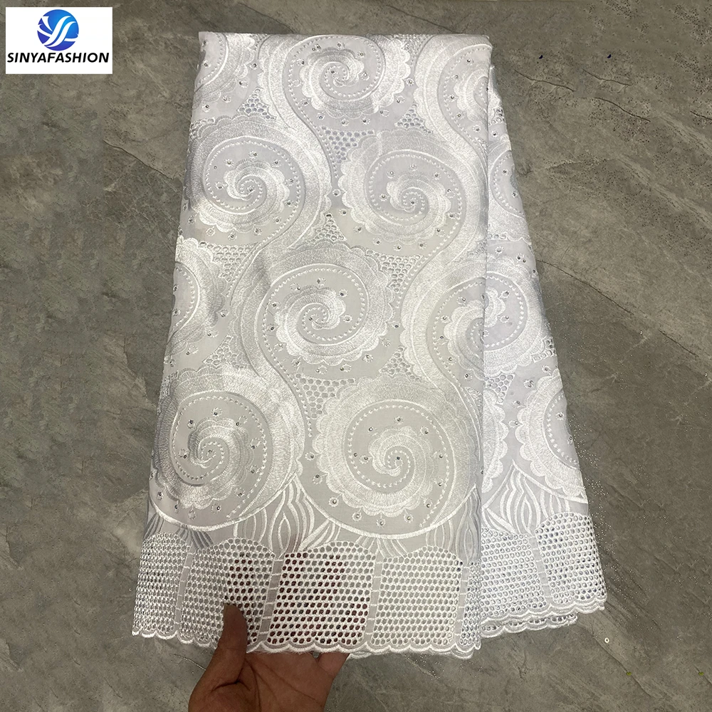 

Swiss Voile Cotton Lace Fabric Newest Design Embroidery African Dubai Lace Fabric For Men Cloth Materials Sewing