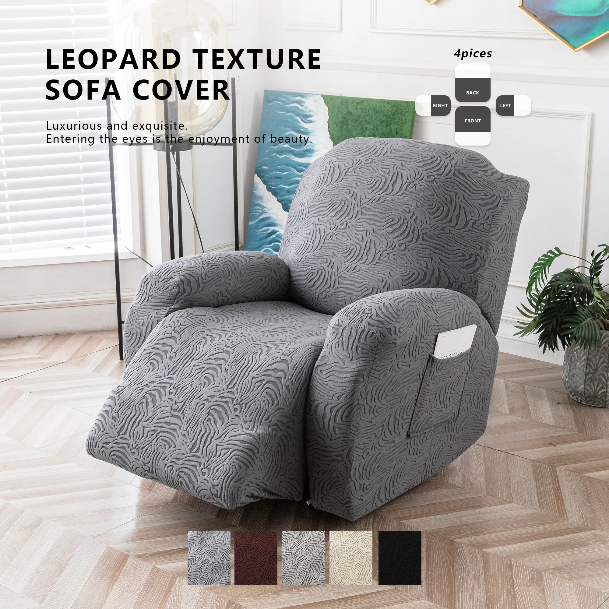 

Waterproof Recliner Chair Covers Jacquard 1 Seater Recliner Couch Covers Stretch Chair Covers Furniture Protector