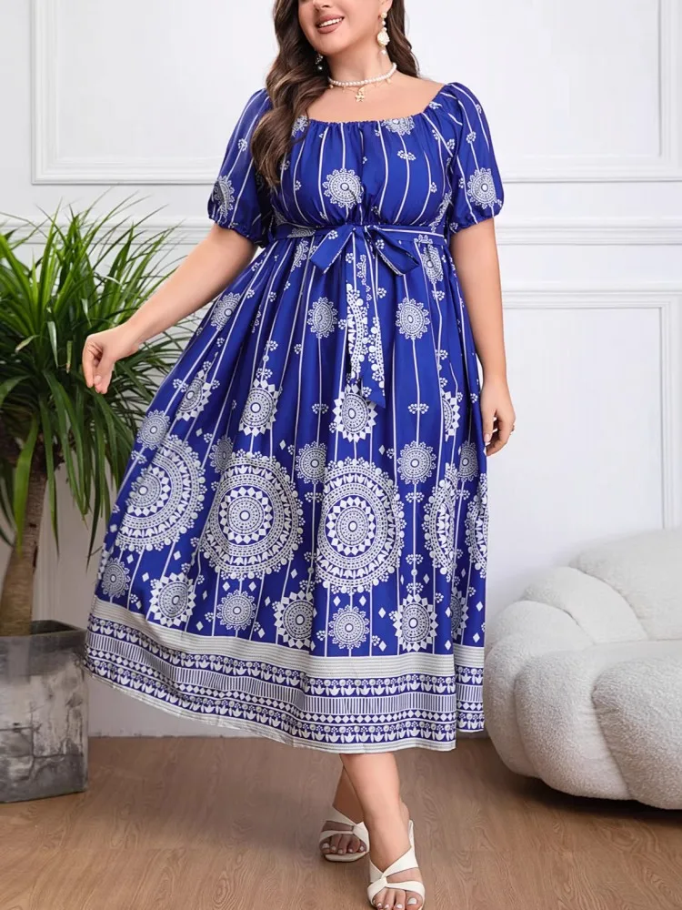

L-4XL Plus Size Clothes Dresses Women Robes Spring Summer Short Sleeve Street Style Casual 3XL 4XL Big Size Maxi Dress Oversized