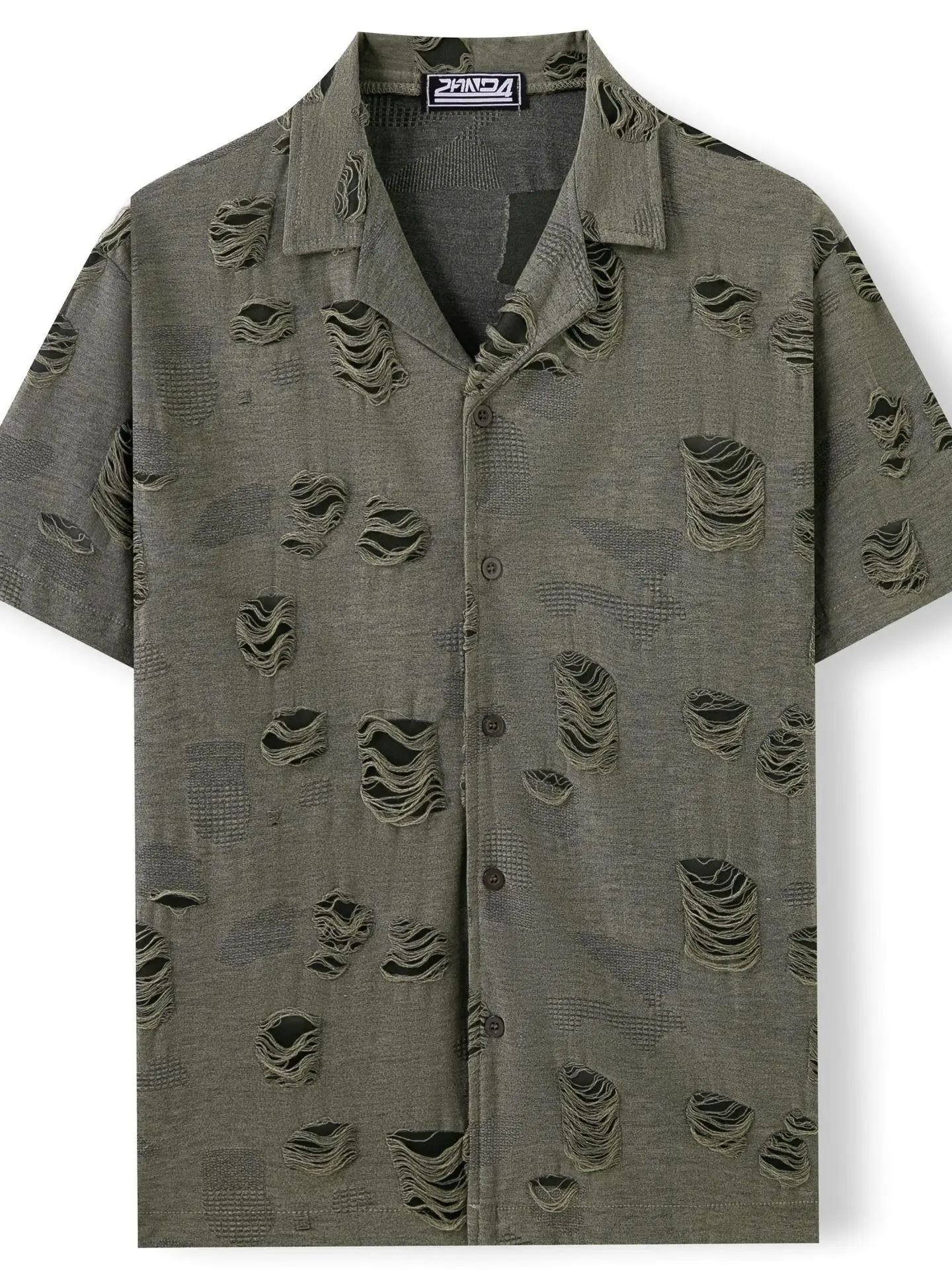 

Casual Cuban Collar ort Sve Men's irt Faionable American Leisure Sle Summer T-irt Streetwear Polyester Material