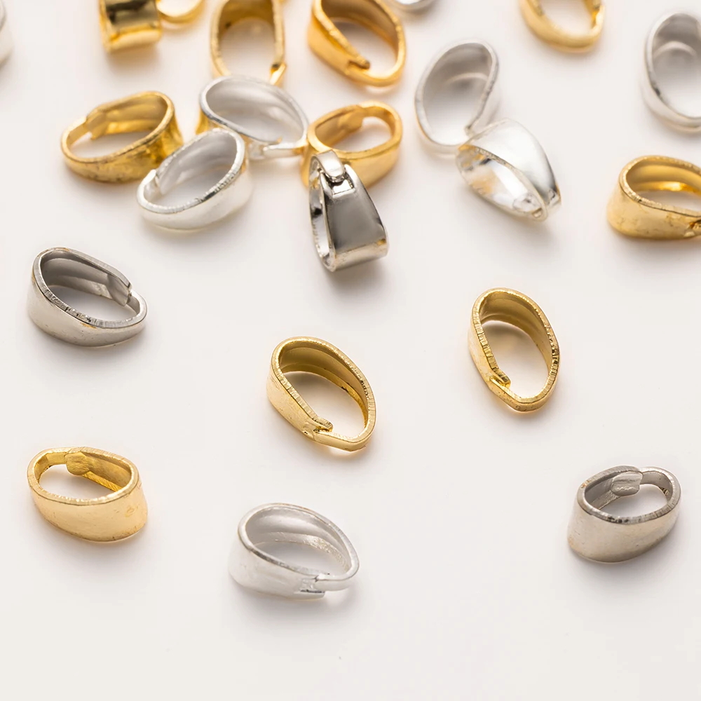 50pcs 18K Gold Plated Pendant Clips Pinch Bail Clasp Hook Connector for Necklaces Bracelets Jewelry Making Supplies Accessories image 6