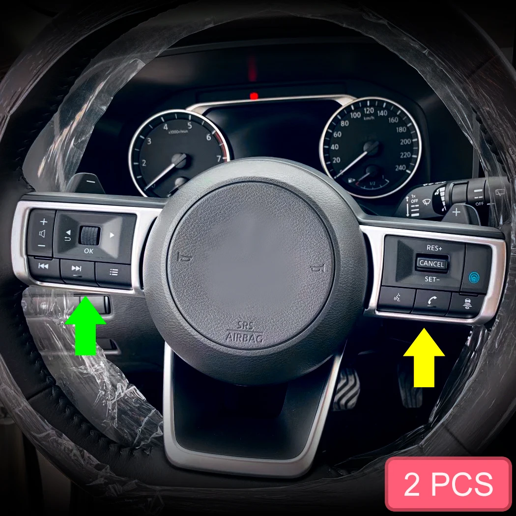 Embellecedores de interruptor de volante Interior cromado mate, estilo para Nissan Qashqai J12 Kicks Rogue x-trail T33 2022 2023 2024 2025 2026