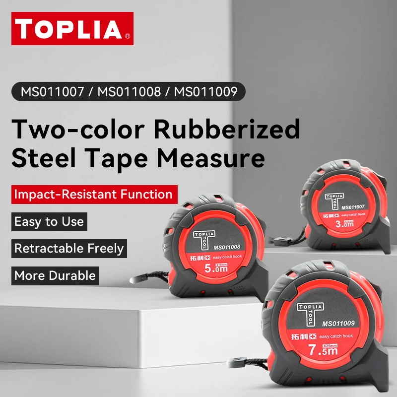 Rubber Tape Measure, Retractable Tape Measure with Carbon Steel Thumb-Operated Lock Meter Tape Measure  for Home and Industrial