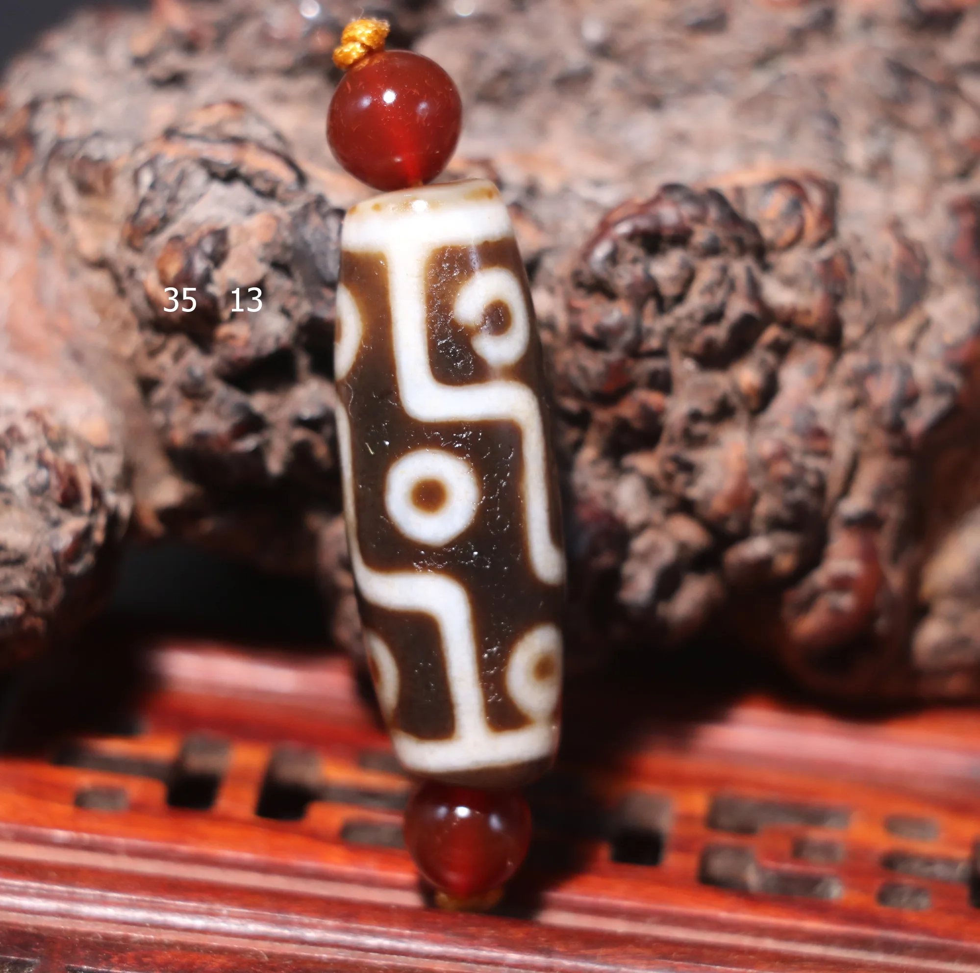 Magic Power Energy Tibetan Old Agate Fold Line 9 Eyed King dZi Bead Amulet Fit For Making Bracelet UPD211026A2 Timestown Sauces