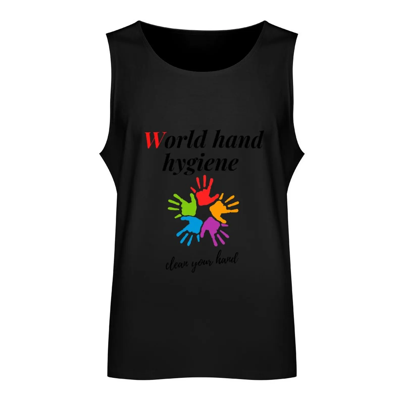 world hand hygiene -clean your hand Tank Top muscular man Gym man Men's sleeveless