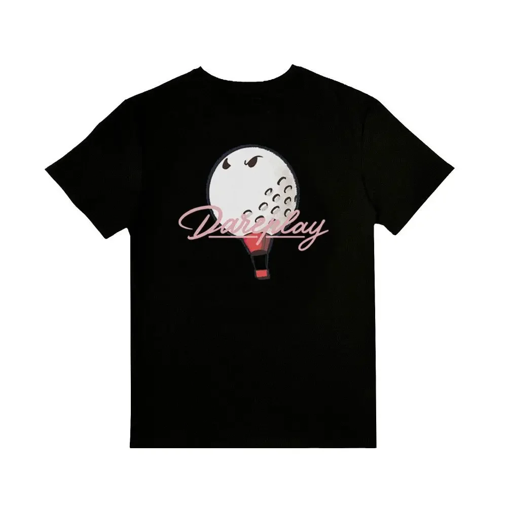 2025 نموذج جديد DAREPLAY GOLF القطن الخالص جولة الرقبة قصيرة Sve تي شيرت مطبوع الصيف أعلى جولف زوجين نمط