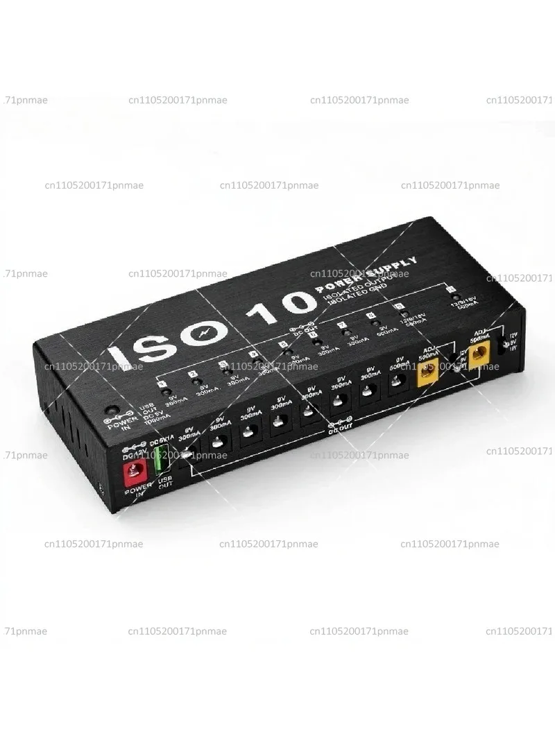 Guitar Effect Pedal Power Supply Low Noise Isolated 10 Independent Outputs 9V 12V 18V Regulated