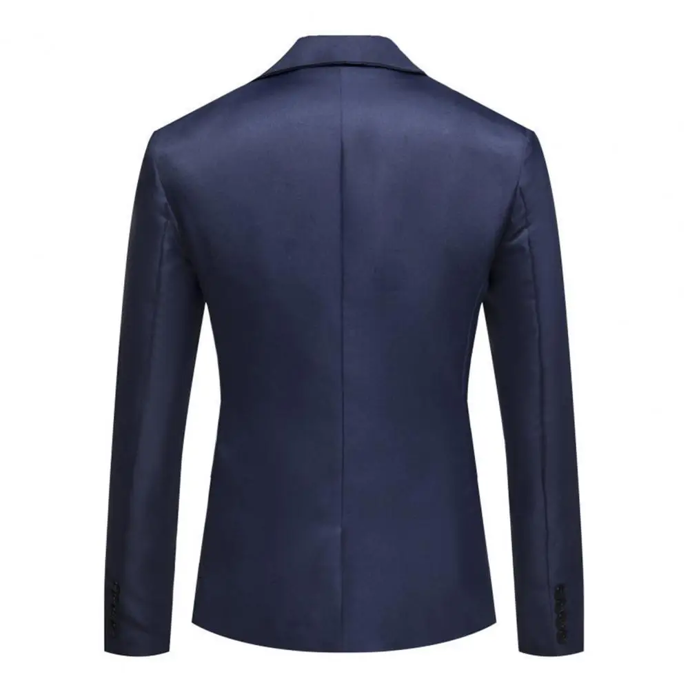 Exquisite Craftsmanship Jacket Smooth Routing Suit Coat Elegant Men's Spring Autumn Suit Coat with Lapel Design Flap for Gown