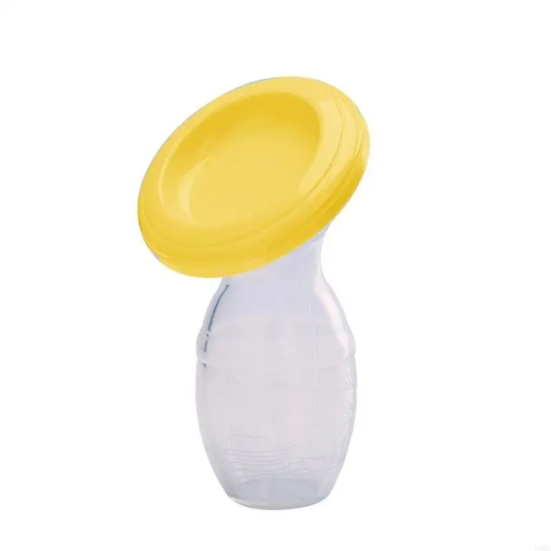 D5QA Manual Breast Silicone Anti Spills Breastpump Breastmilk Collector Cup for Newborn Baby Girls Boys Breastfeeding
