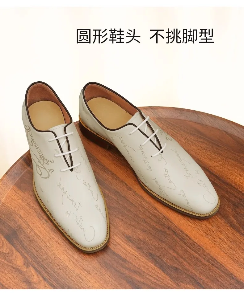 أحذية جلدية جديدة للرجال أحذية أكسفورد للأعمال من الجلد الطبيعي، نمط فستان الزفاف، مقاس كبير 46 #6