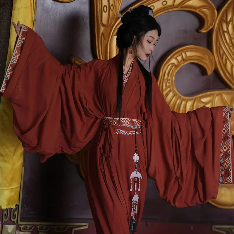 Robe des États de guerre, Robe Hanfu traditionnelle chinoise, Style cour de danse, Costume ancien, vêtements de Cosplay Orient 25, printemps-automne