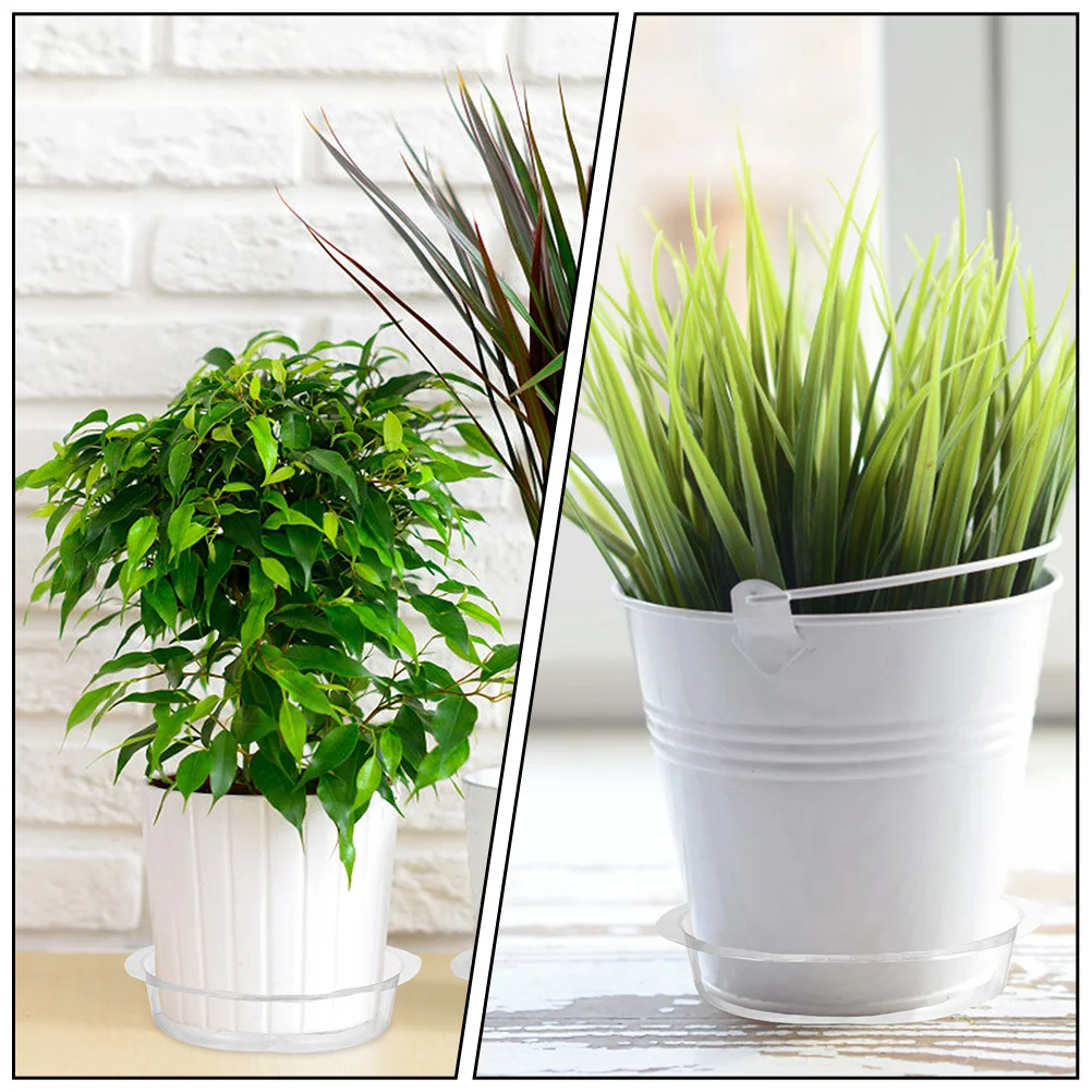 

50pcs Plastic Flowerpot Tray 6 Inch Transparent For Plant Saucer Flowerpot Plate Garden Accessories Succulent Tray Planter Drip