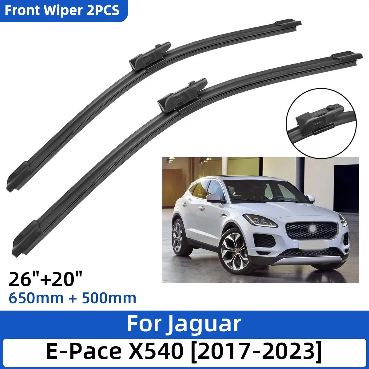 

2PCS For Jaguar E-Pace X540 2017-2023 26"+20" Front Wiper Blades Windshield Windscreen Window Cutter Accessories 2021 2022 2023