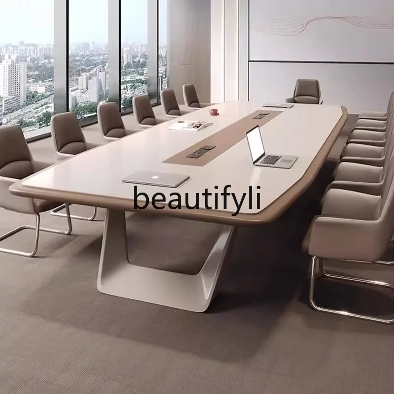 

Conference long table simple modern light luxury advanced workbench negotiation table designer large office workbench
