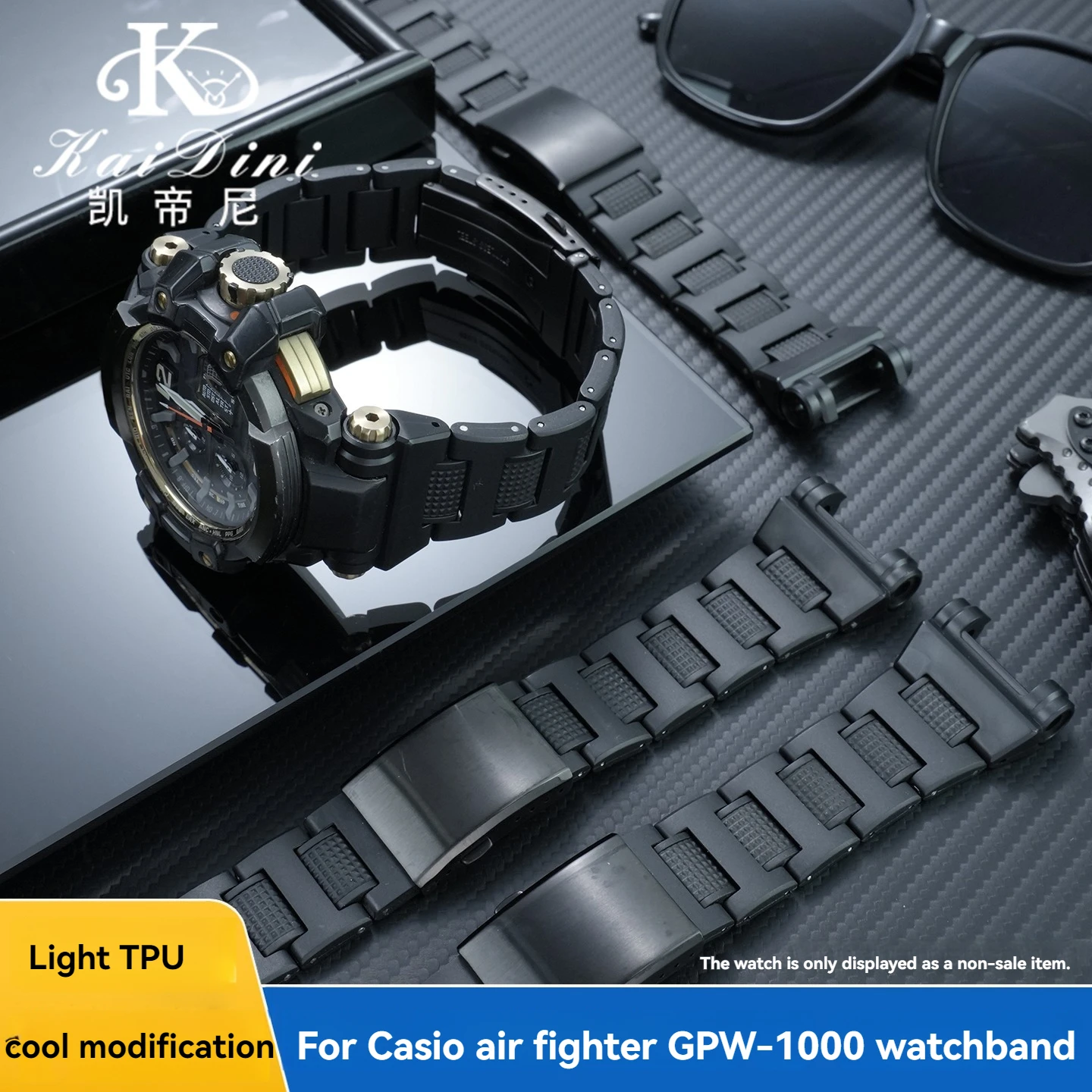 

Легкий ремешок для часов GPW-1000 из ТПУ для Casio G-SHOCK 5410 gpw-1000, модифицированный мужской ремешок, черный пластиковый браслет, аксессуары для часов