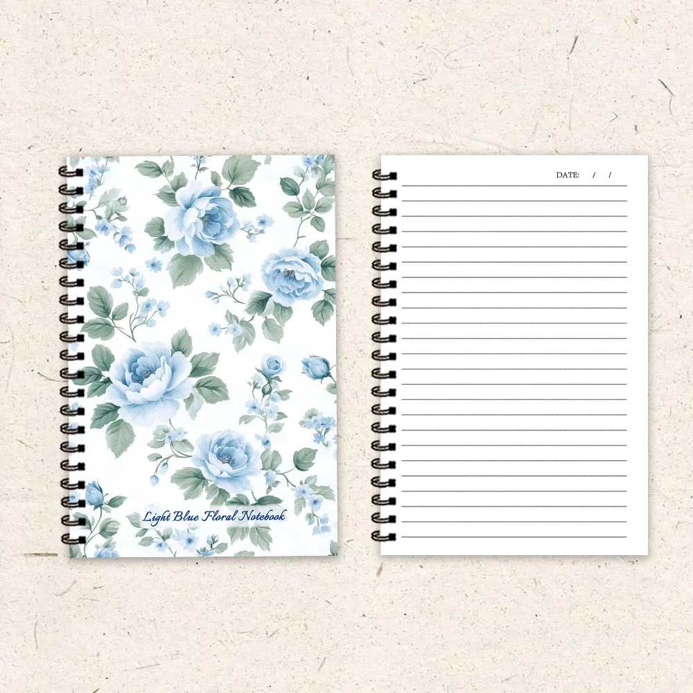 Notizbuch mit blauen Blumen, Tagebuch, unlinierte Seiten, ideales Geschenk zum Notieren, inspirierend für Männer und Frauen, perfekt für Studenten – Detail 5