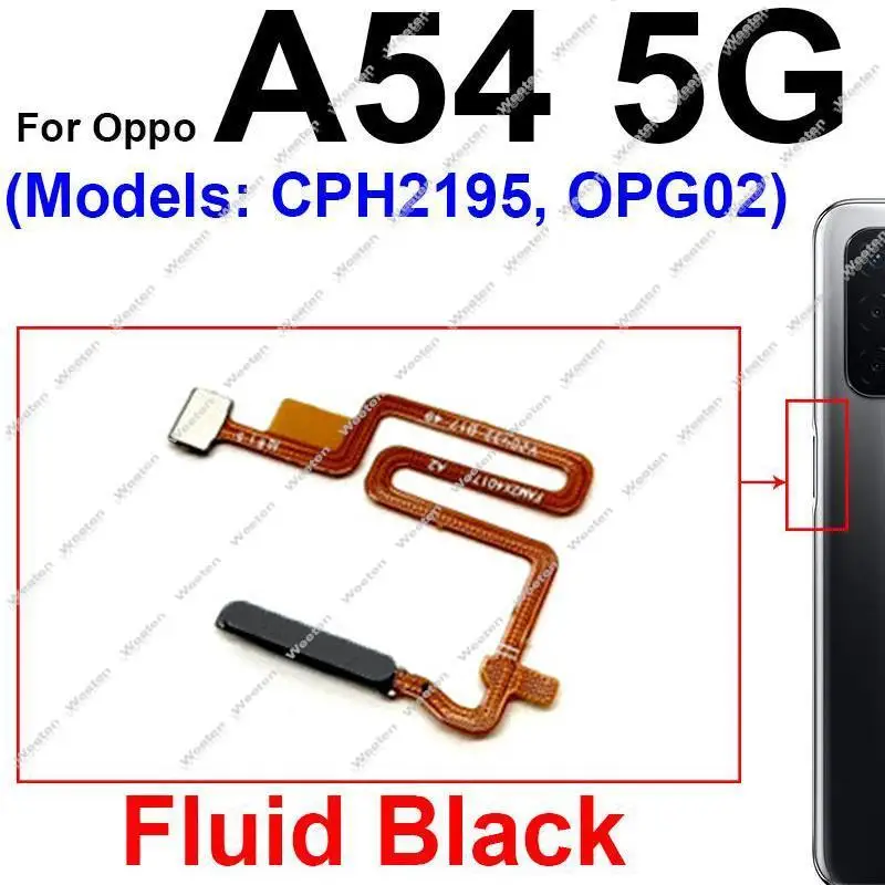 Fingerprint Sensor Flex Cable For OPPO A36 A52 A54 A54S 4G 5G On OFF Power Buttons Finger Print Touch Sensing Flex Ribbon Parts