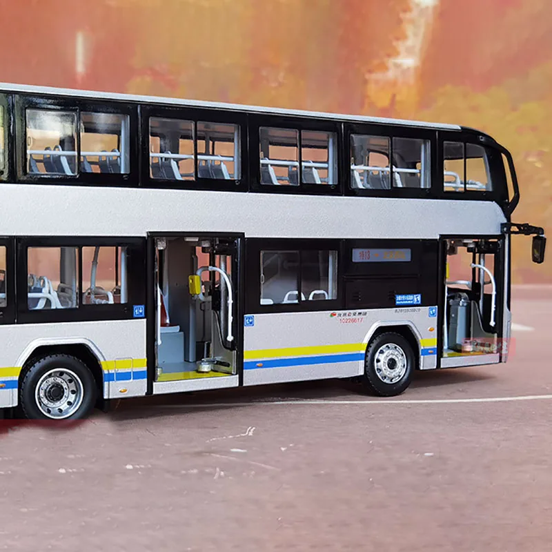 Beijing Public Transport Model No. 1/43 Te13 Beiqi New Energy Futian Ouhui Double decker Bus Model Bus