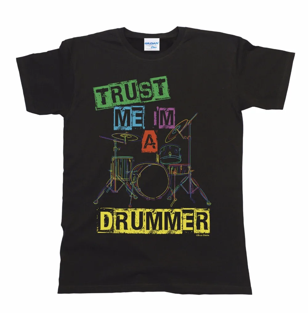 

New Hot Summer Casual Trust Me I`M A Drummer T-Shirt Boys Girls Kids Unisex Musician Band Music Tee Shirts Digital Printing