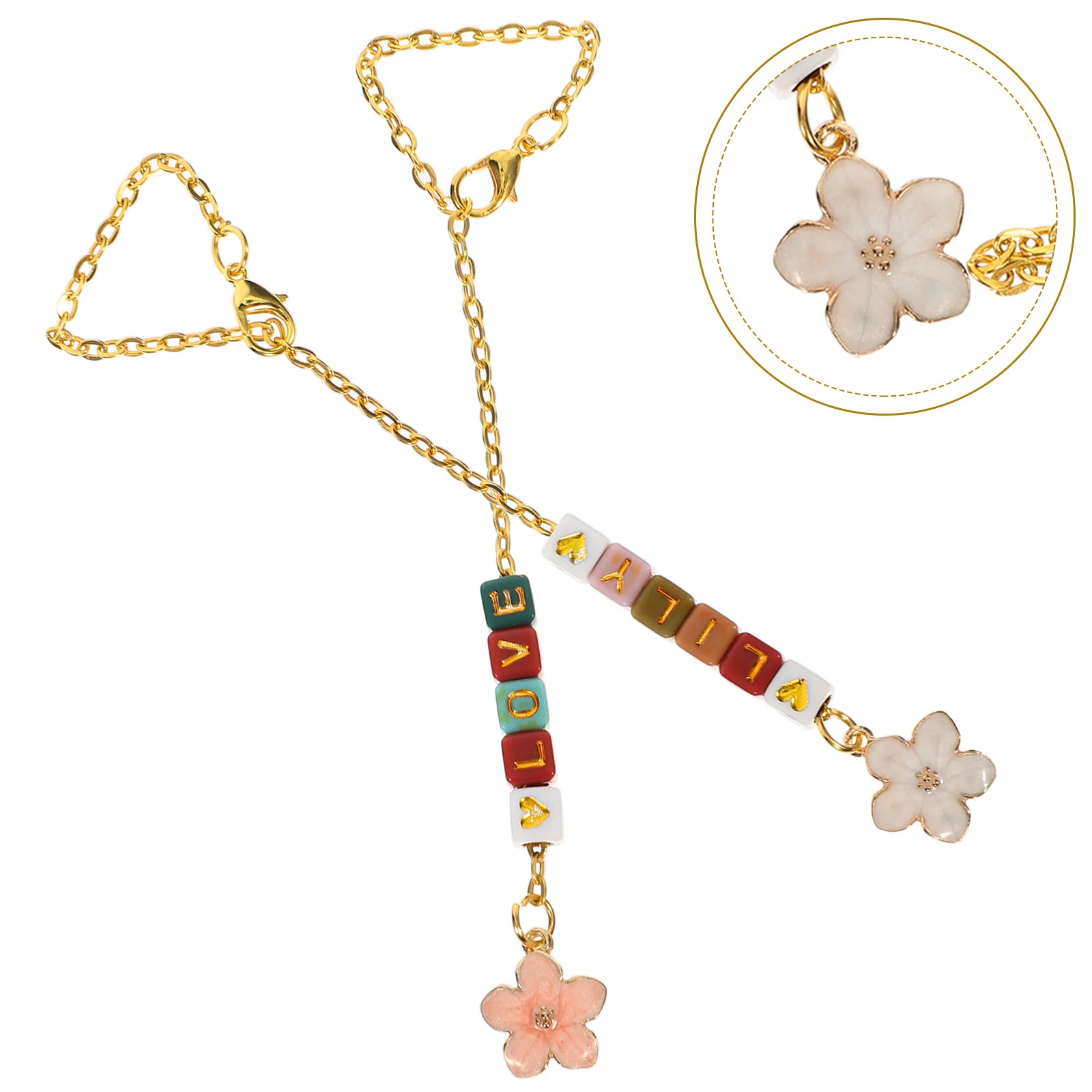 2 قطعة سحر الرسالة الزخرفية لحقيبة زجاجات الأكواب سلسلة معلقة تفاصيل رائعة ملحق أنيق سلسلة حرفية متعددة الاستخدام