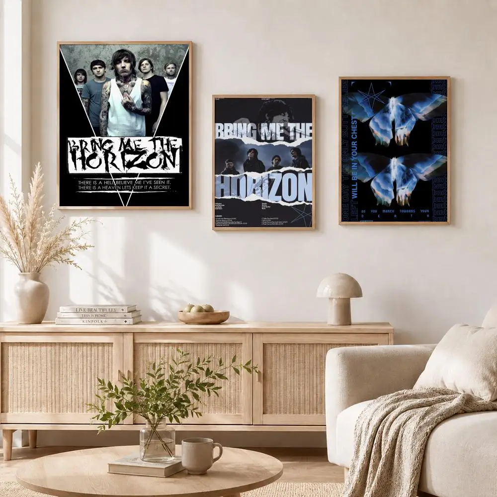 Band B-Bring Me the Horizon-n Poster Vintage Self Adhesive PP Wall Art Home Bar Bedroom Decor Gift
