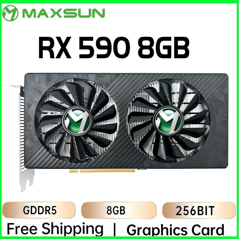 New! AMD RX 590 8GB Placa De Video Gaming Graphics Card GDDR5 256Bit PCI Express 3.0 ×16 8Pin Radeon GPU rx590 Series