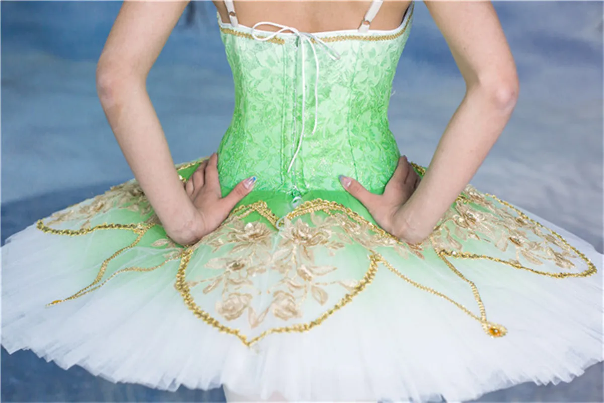 Haute Couture Professional High Quality Custom Size Custom Color Girls Adult Women Ombre Color Classical Light Green Ballet Tutu