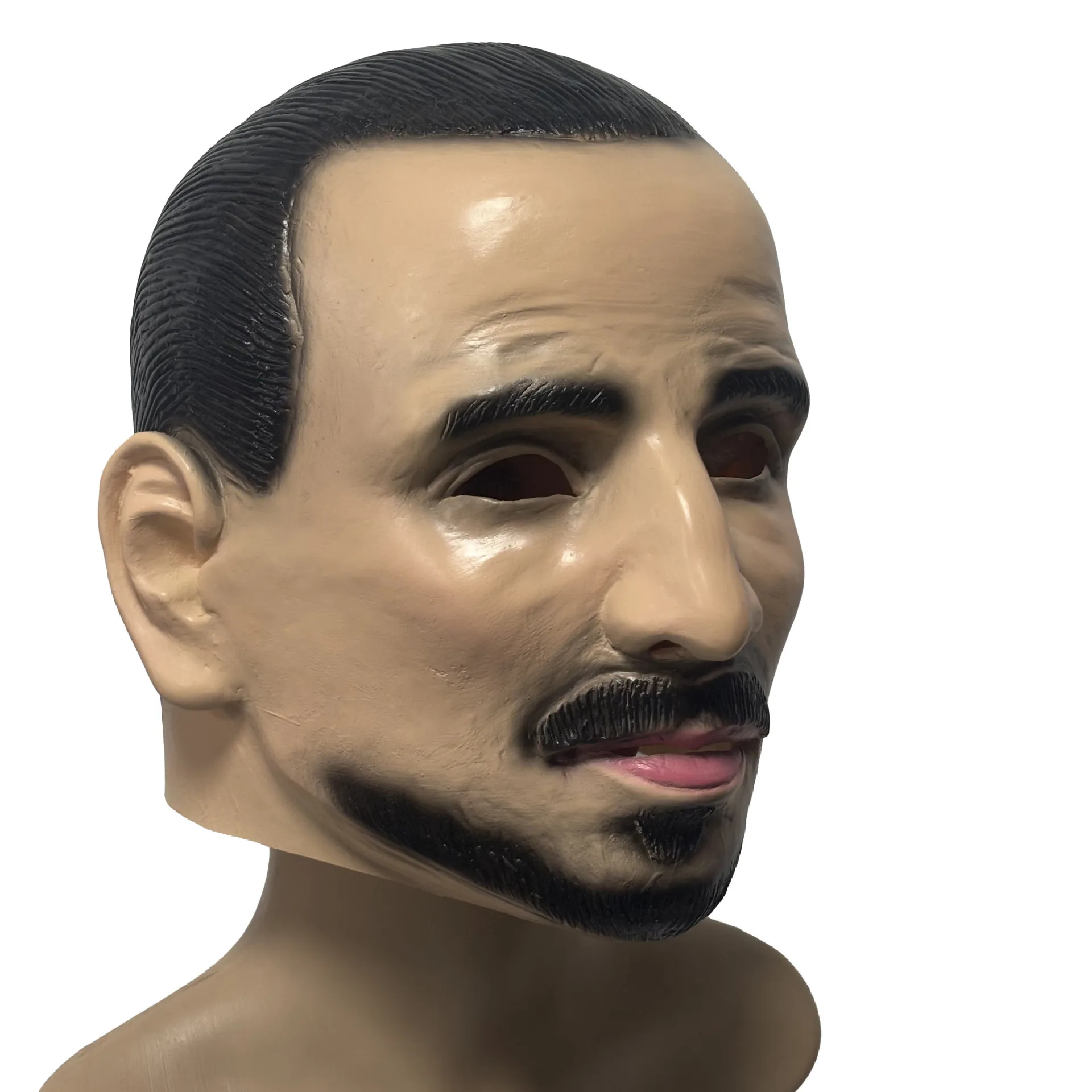 Realistische Latex-Menschenkopfmaske für Männer, Partykostüm, Halloween-Cosplay – Detail 1