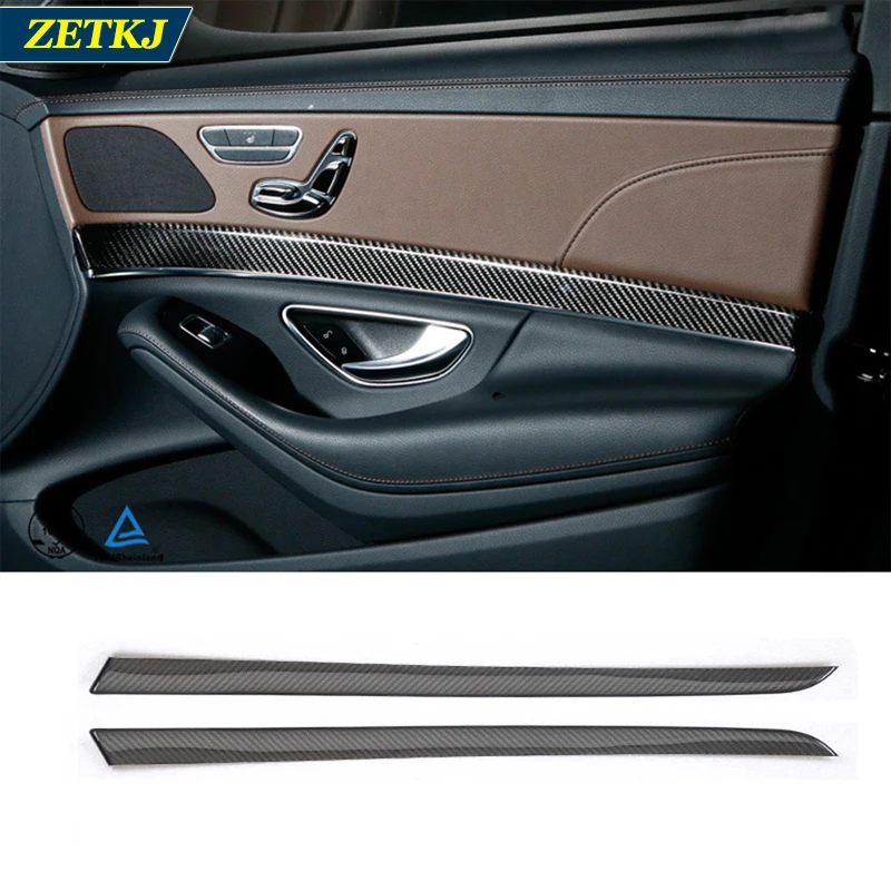 16 pcs Carbon Fiber Interior Mouldings Central Control Panel Door Strip Decoration For Mercedes-Benz S-Class W222 Maybach S400