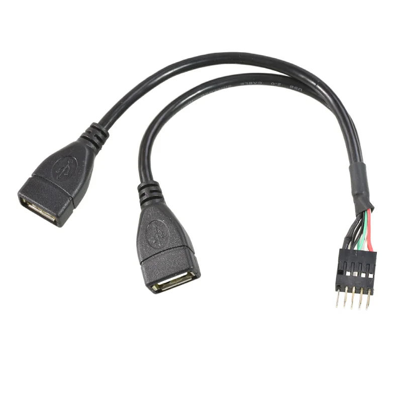 Alta qualidade 15cm interno 9pin passo 2.54mm para porta dupla usb 2.0 um cabo de montagem do painel fêmea