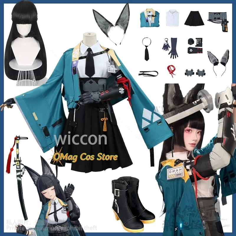 

Hoshimi Miyabi Cosplay Game Zenless Zone Zero Anime Jirai Kei Girls Uniform Blue Coat Punk Y2K Dress Furr disfraz mujer