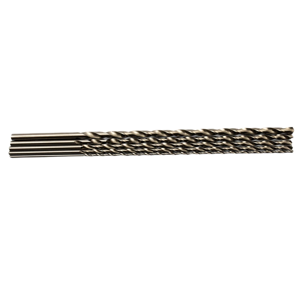 

5 Piece HSS Drill Bits 200mm Length 2mm 3mm 3.5mm 4mm 5mm Fluted Design for Drilling Steel Aluminum Copper Wood and Plastic