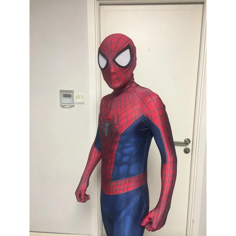 

Halloween TASM 2 Cosplay Costume Superhero Adults Kids Zentai Suit Men Boys Male Full Bodysuit Jumpsuit