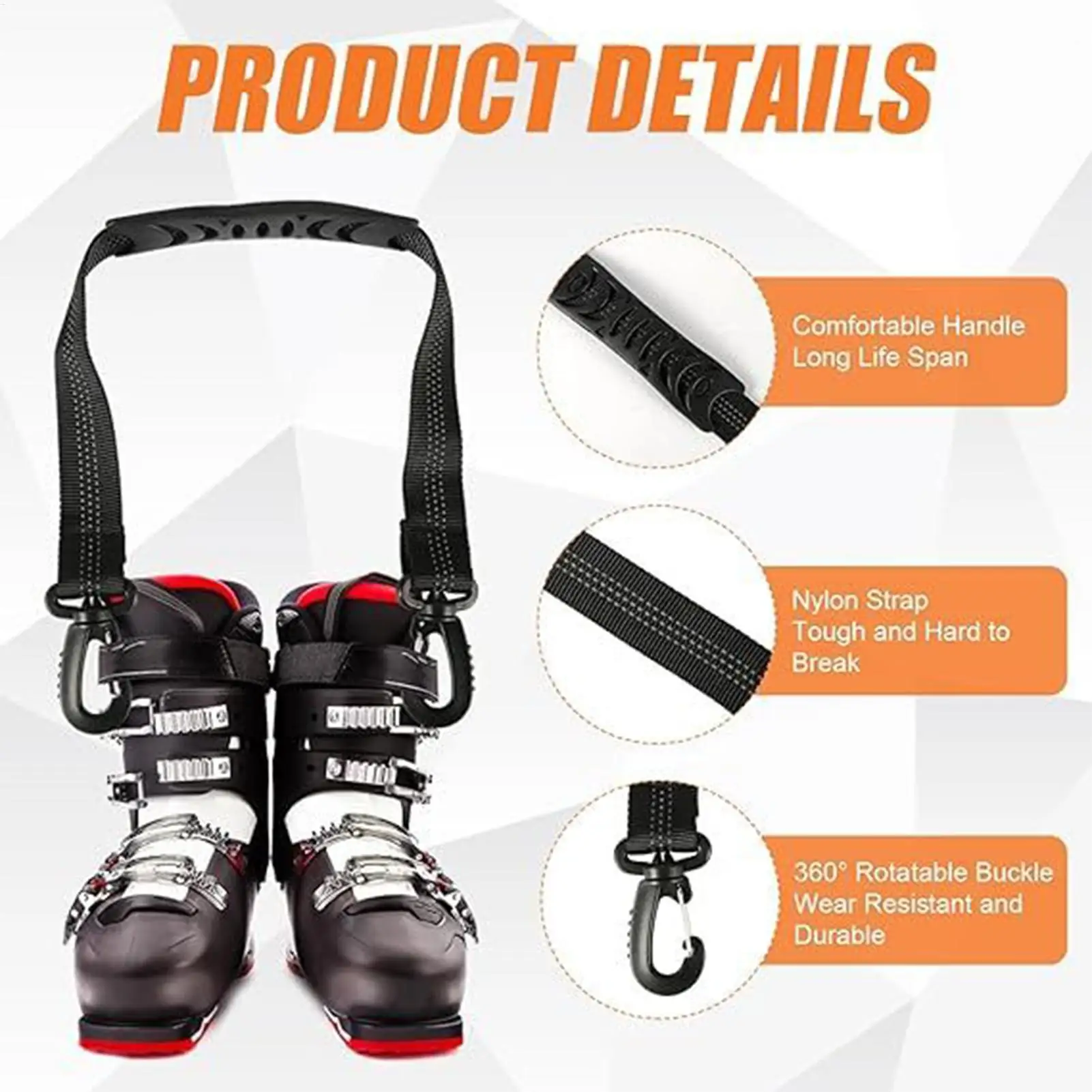 التزلج التمهيد الناقل الأشرطة 2 قطع قابل للتعديل زلاجات ثلجية الشتاء والعتاد على الجليد التمهيد حزام الرافعة للرجال النساء الكبار المهنيين