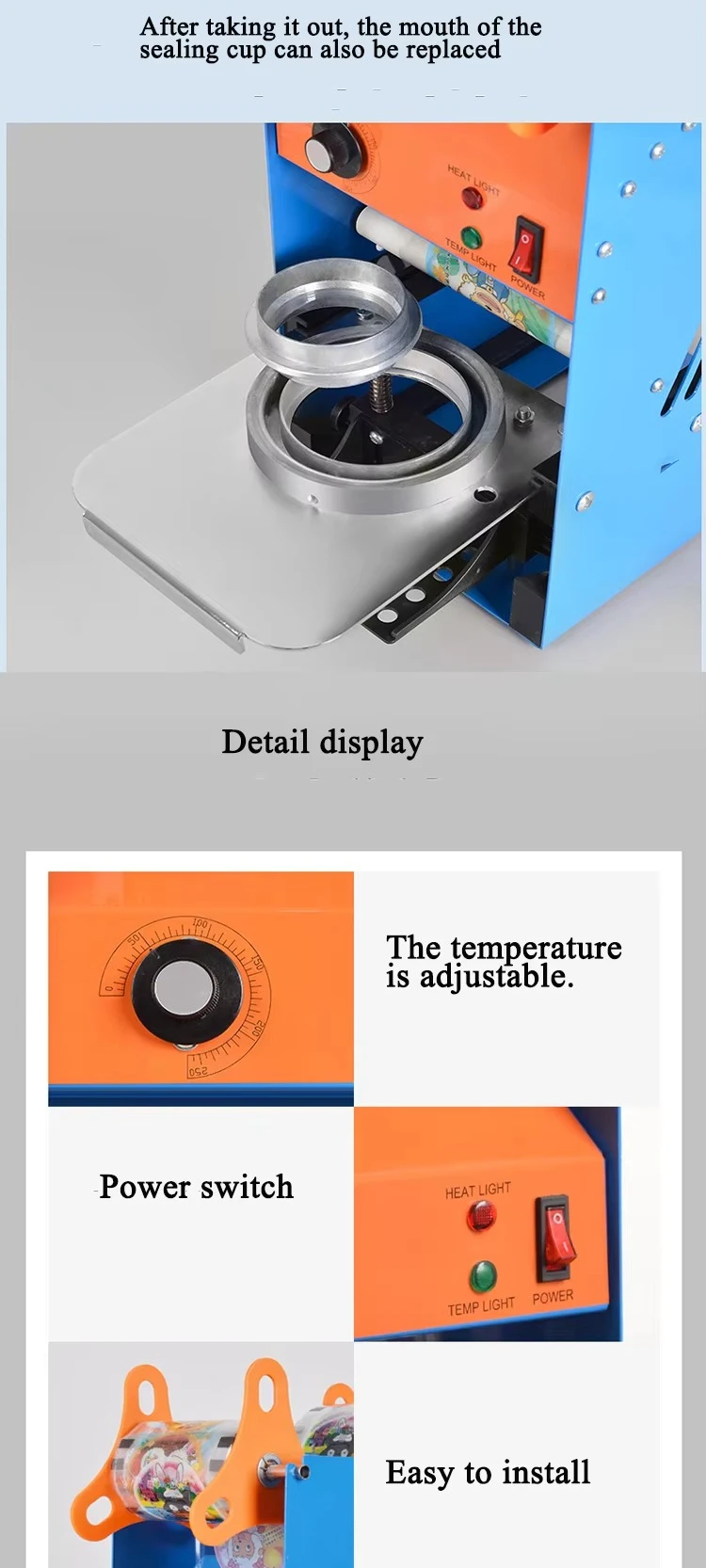 آلة ختم أكواب السيارة الكهربائية، وتعبئة فناجين شاي الحليب في أكواب بلاستيكية