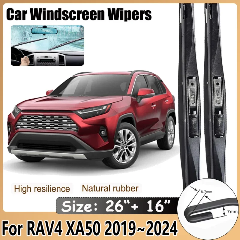 

For Toyota RAV4 XA50 2019~2024 Front Wiper Blade Window Windshield Windscreen Cleaning Brushe Washer Car Accessories