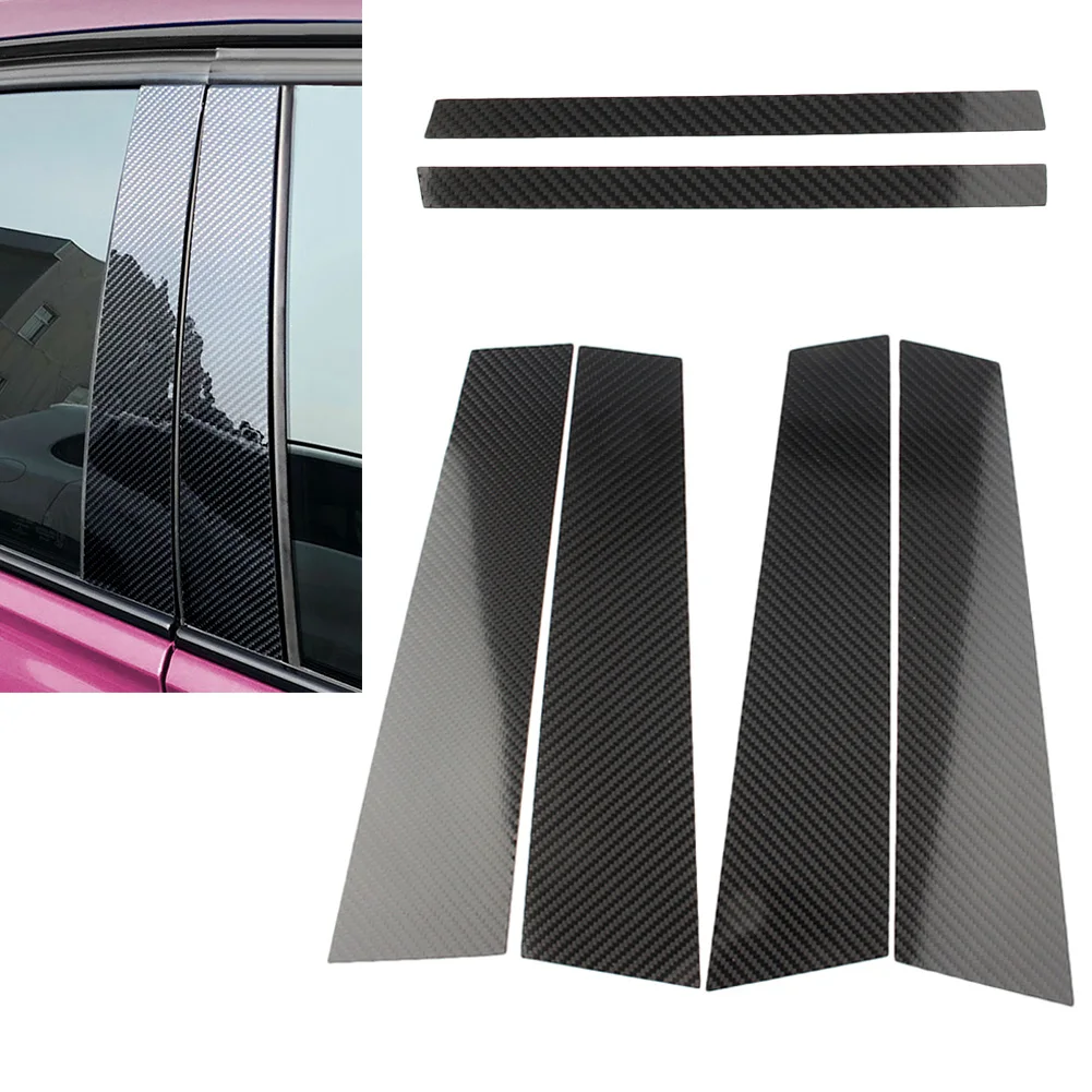 Carbon Fiber Car Window B Pillar Moulding Trim Protective Cover For Mercedes Benz GLA Class 2013 2014 2015 2016 2017 2018 6pcs