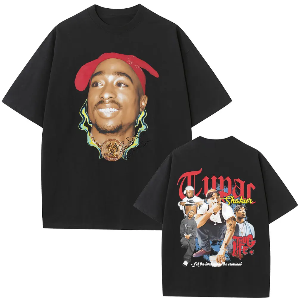 

Rapper Tupac 2pac Graphic T-shirt Men Women Hip Hop Fashion Vintage T Shirts Casual Oversized T Shirts High Quality Cotton Tops