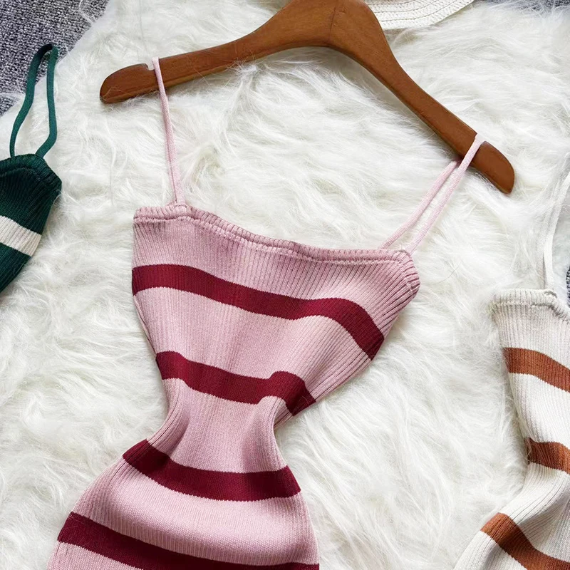 New Chic Fashion Sexy Wrap Hips Strip Knitted Summer Dress Women Slim Elastic Bodycon Maxi Long Dress Streetwear Outfits Vestido