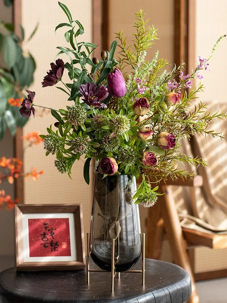 French high-end simulated bouquet, high-end natural wind bouquet, living room dried flower decorative ornamentHOT SALES