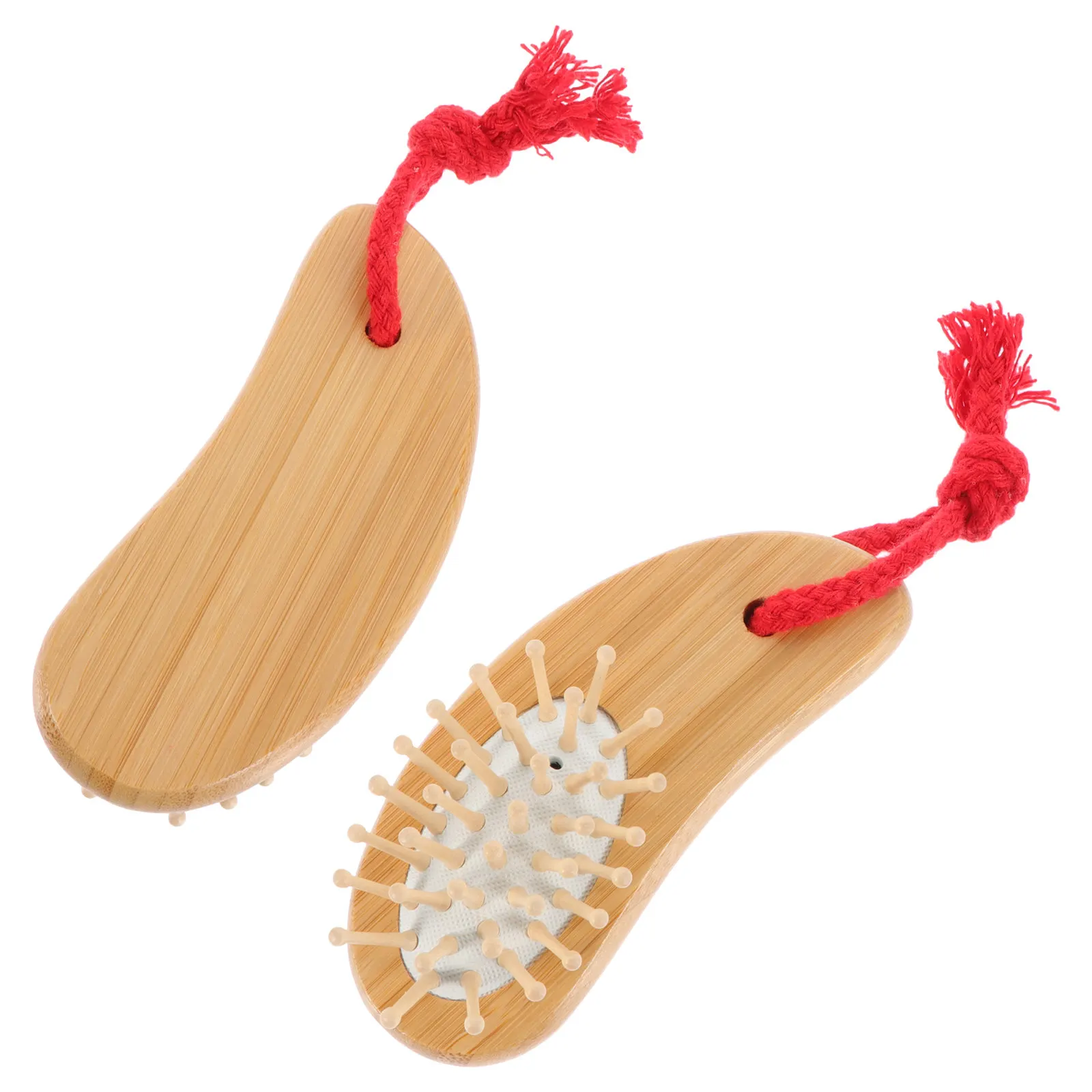 

2Pcs Airbag Comb Wooden Hairdressing Brush Female Scalp Massage Detangling Comb Portable Anti-Static Hair Brush