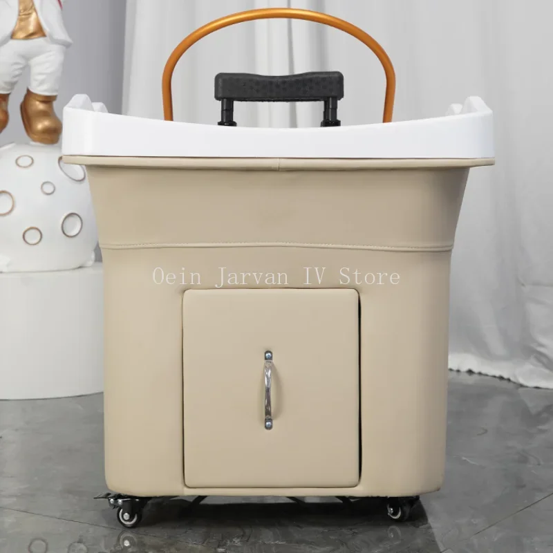 

Barber Chair Salon Mobile Shampoo Washbasin Beauty Spa Bed Professional Hairdressing Chairs Hair Wash Bowl Barber Chair