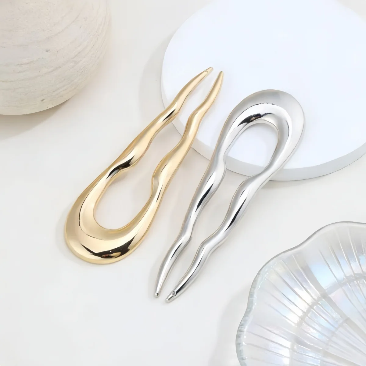 

NEW Vintage Metal U-Shaped Hair Sticks Geometric Irregular Alloy Hairpin Girls Simple Headwear Hair Accessories for Women Girl