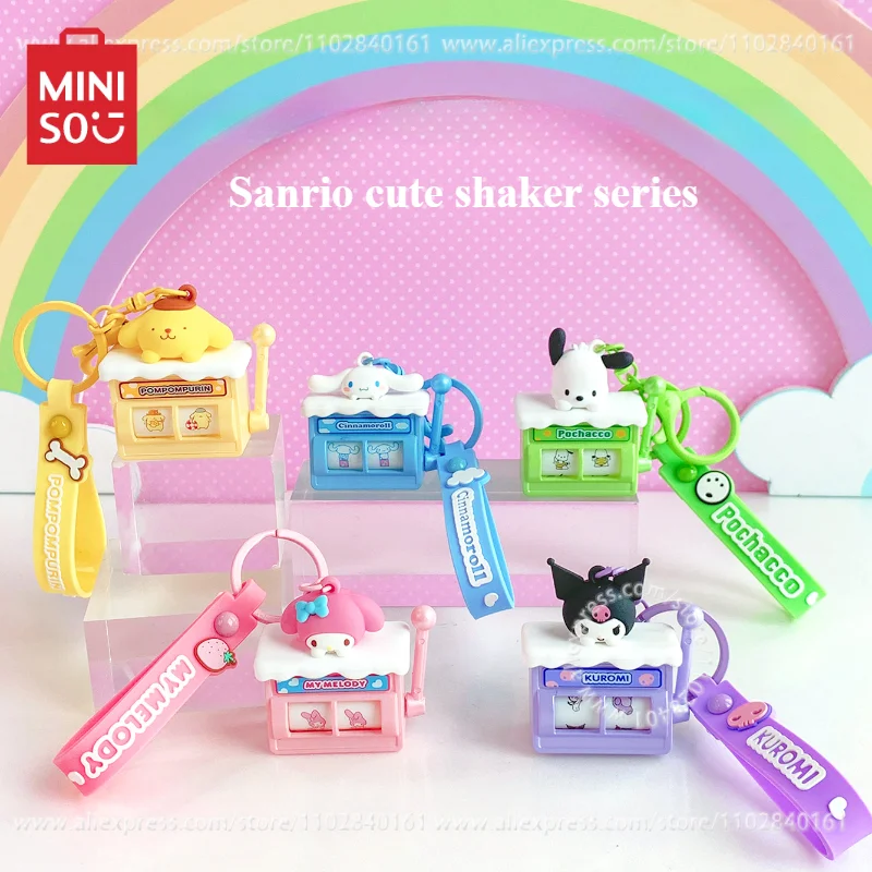 MINISO Sanrio Bag Pendant Key Chain Cute Shaker Series Children's Toy Kawaii Decorative Birthday Present Peripheral Model